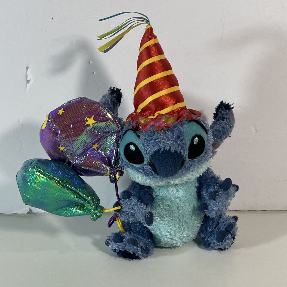 Disney Lilo & Stitch Party Stuffed Plush Toy Happy Celebration Party Hat Balloon